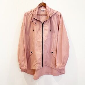 Chicos Jacket Womens 4 US 20 Peach Hooded Full Zip Water Repellent Packable